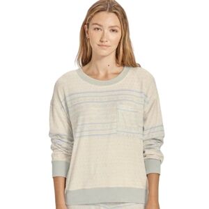 Splendid | Women's Cream & Blue Printed Marna Jersey PJ Top (Size Small)